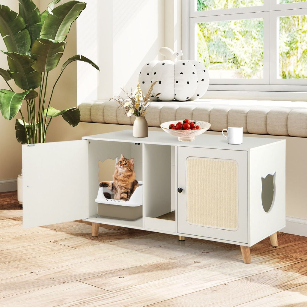 Gabinete Para Caja De Arena De Gatos Tabla De Rascar Casa De Gatos De Interior 108 X 50 X 60 Cm