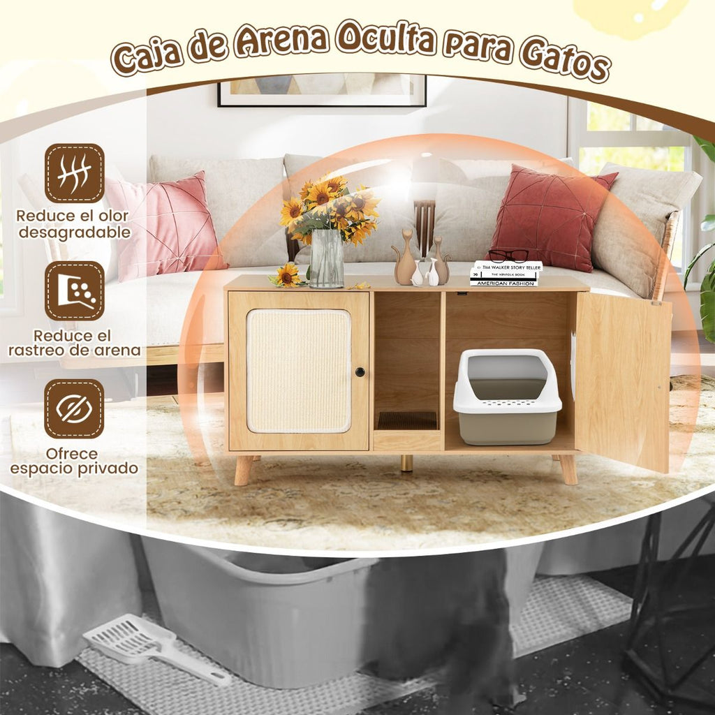 Gabinete Para Caja De Arena De Gatos Tabla De Rascar Casa De Gatos De Interior 108 X 50 X 60 Cm