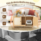 Gabinete Para Caja De Arena De Gatos Tabla De Rascar Casa De Gatos De Interior 108 X 50 X 60 Cm