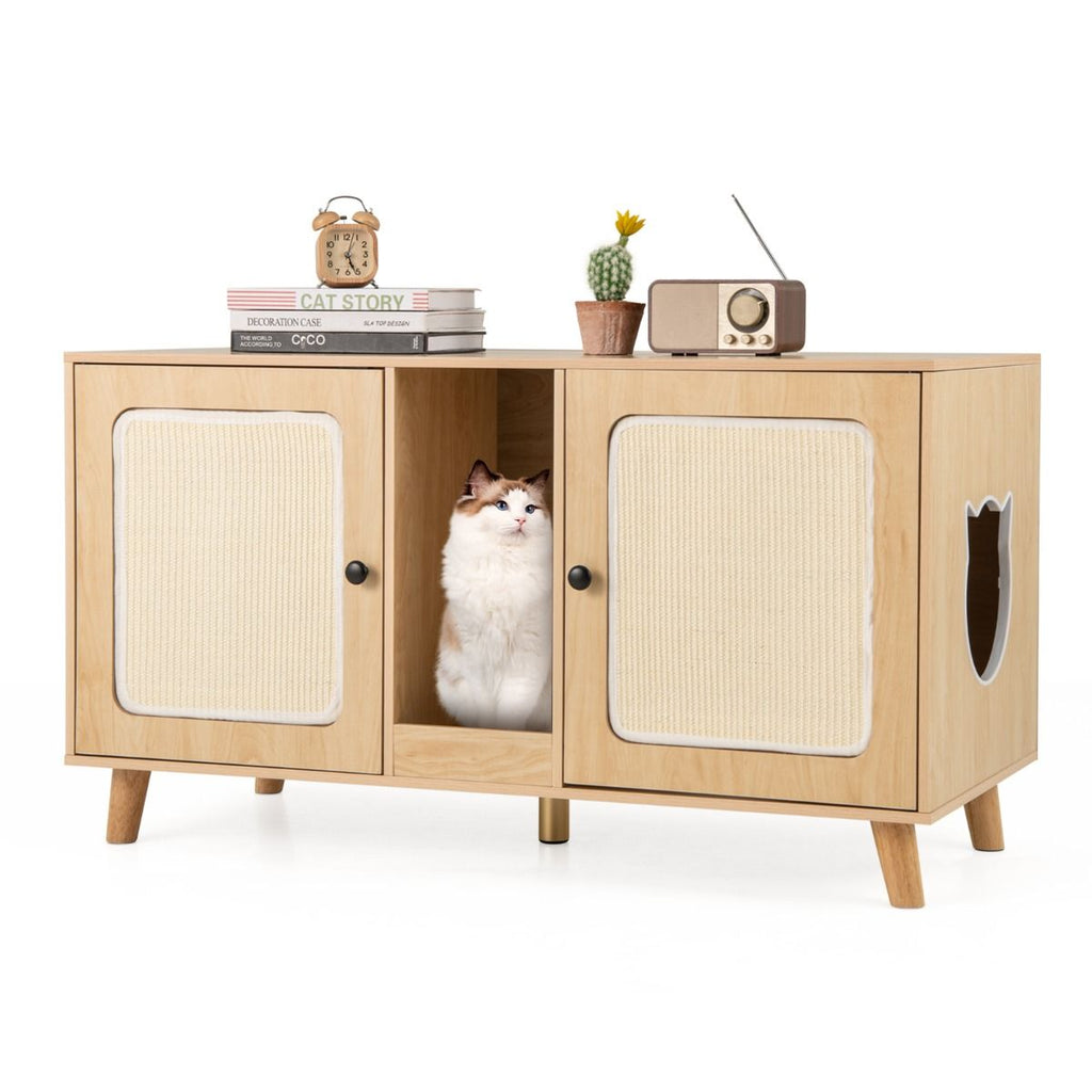 Gabinete Para Caja De Arena De Gatos Tabla De Rascar Casa De Gatos De Interior 108 X 50 X 60 Cm