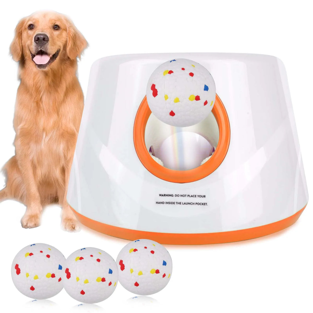 Dog Tennis Launcher Automatic Pet Dogs Chase Toy Mini Tennis Throwing Pinball Machine Fun Interactive Throw Catapult