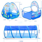50% RABATT | Kidzone™ | 3-In-1 Spielzelt Mit Tunnel & Bällebad Für Aktive Kinder