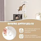 Casa Para Gatos Con Armario Para Almacenar Caja De Arena (No Inluido) Y Torre Rascadora Armario Con Escondite Y División 77,5 X 49 X 132 Cm