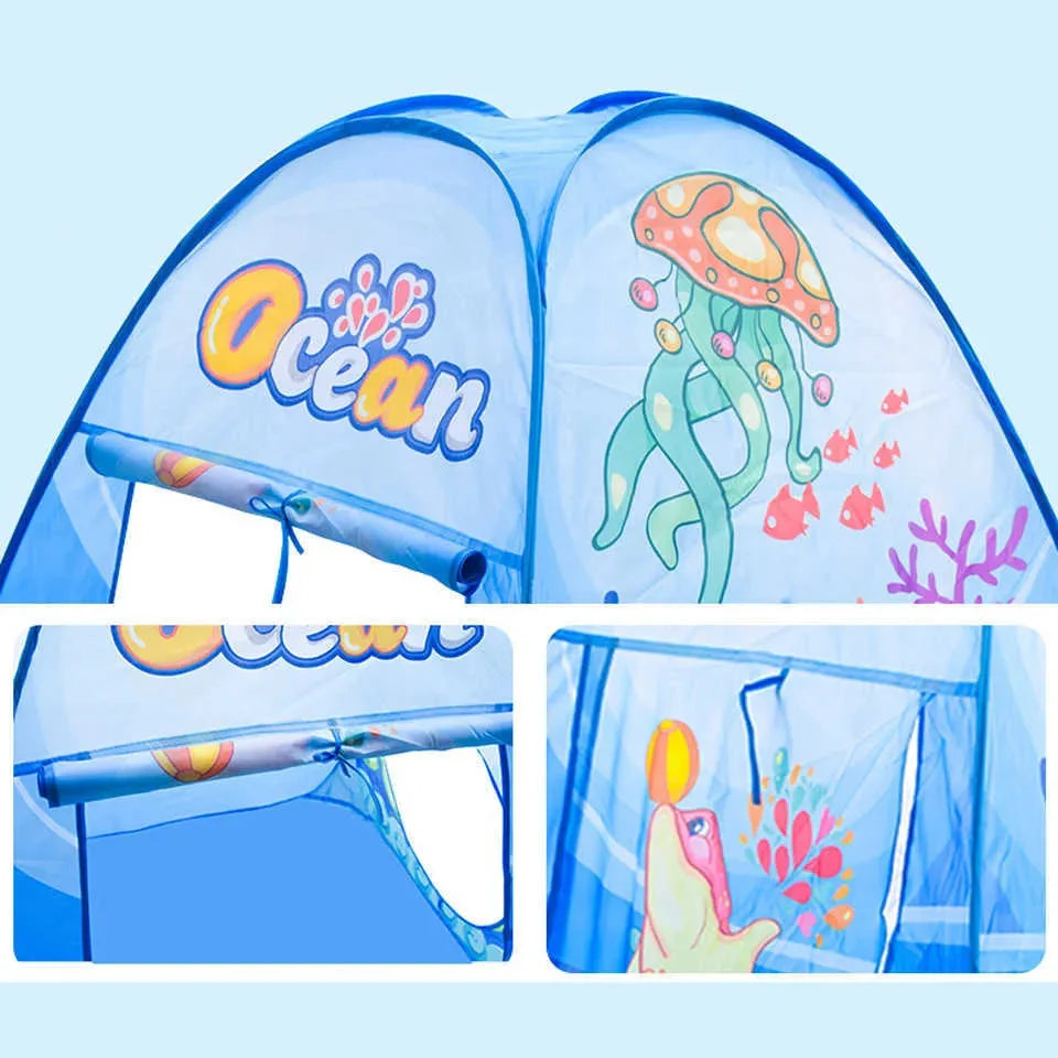 50% RABATT | Kidzone™ | 3-In-1 Spielzelt Mit Tunnel & Bällebad Für Aktive Kinder