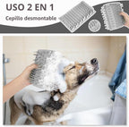 Limpiador Patas Perro, Lava Patas Con Toalla, Blanco Grisáceo