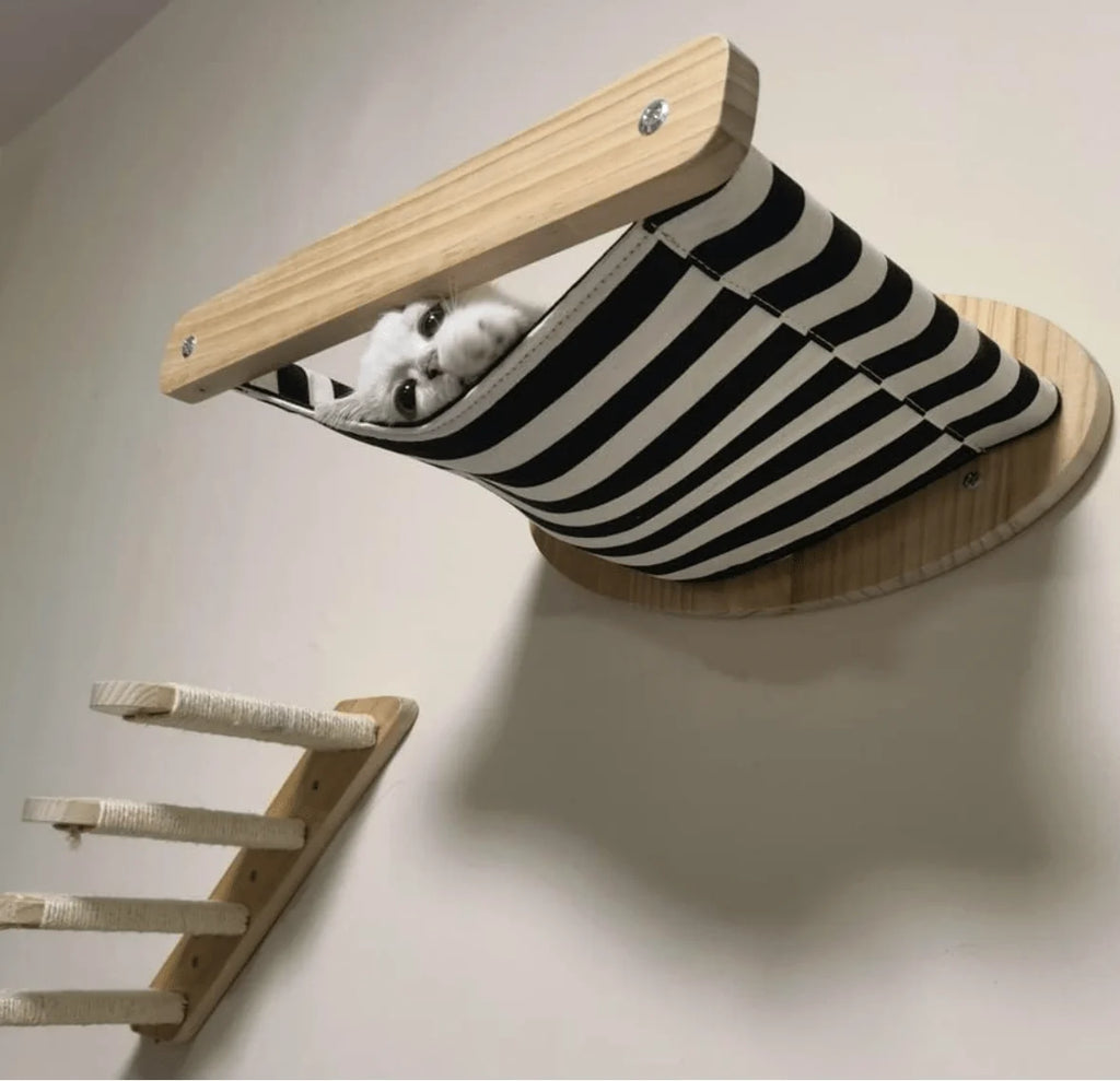 Striped Cat Hammock - Sweetypaws Catwall Elements