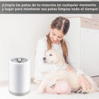 Limpiador Patas Perro, Lava Patas Con Toalla, Blanco Grisáceo