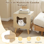 Recinto Para Bandeja De Arena De Gatos Mueble Moderno Para Baño De Gatitos Con Tapa Desmontable Agujero Y Ventana Para Gatos Patas Natural