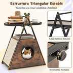 Gabinete Para Gatos Condominio Oculto Con Mesa Auxiliar Casa Para Gatos Con Estante De 2 Niveles Cueva En Forma De a Para Gatos Marrón