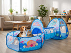 Parque de Juegos 3 en 1 para Gatos y Perros – Tienda de Campaña, Túnel Interactivo y Piscina de Bolas Plegable