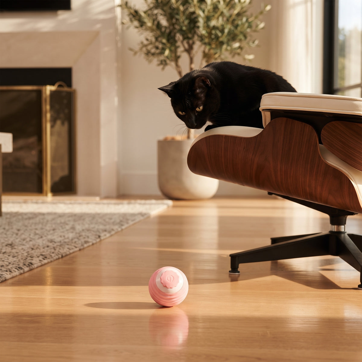 Pelota Interactiva Inteligente para Gatos – Juguete Rodante Automático con Sensor de Obstáculos y Recarga USB