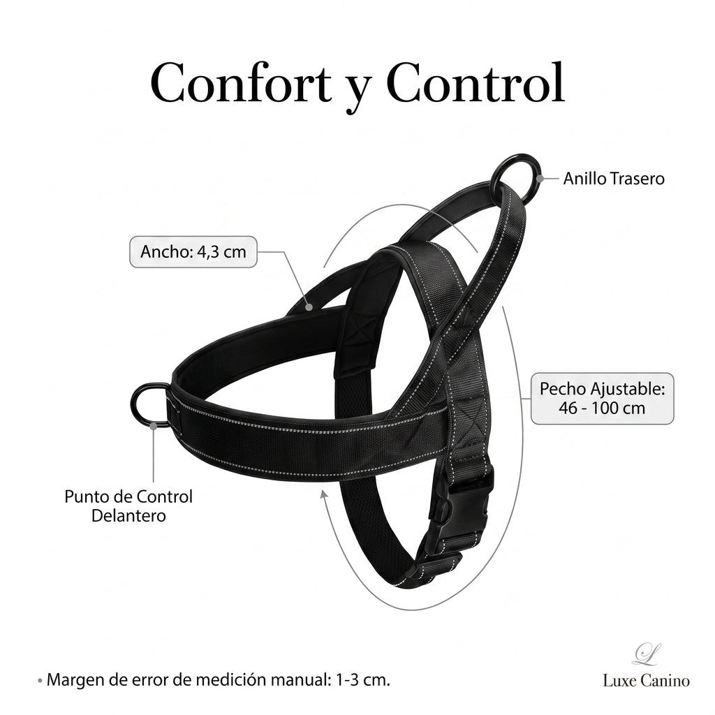 Arnés Antitirones Acolchado y Reflectante para Perros