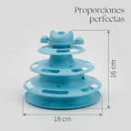 Torre Interactiva de 4 Niveles con Bolas y Pluma para Gatos | The Paws Boutique