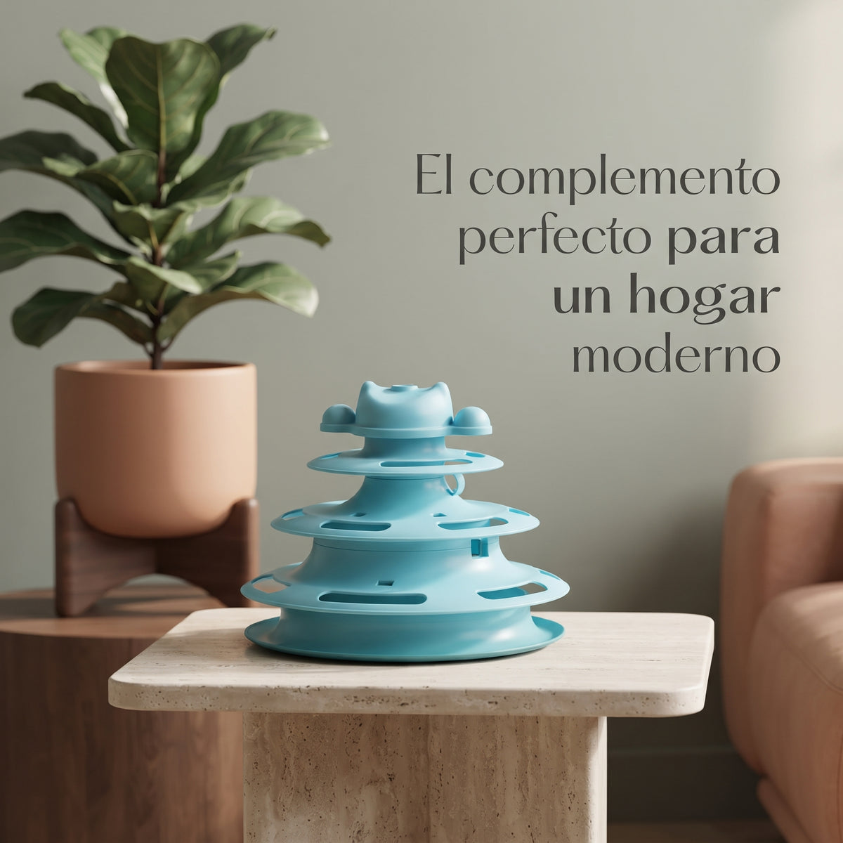 Torre Interactiva de 4 Niveles con Bolas y Pluma para Gatos | The Paws Boutique
