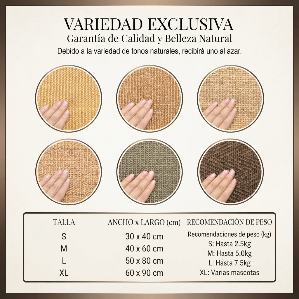 Alfombra Rascador de Sisal Natural para Gatos | Protector de Muebles