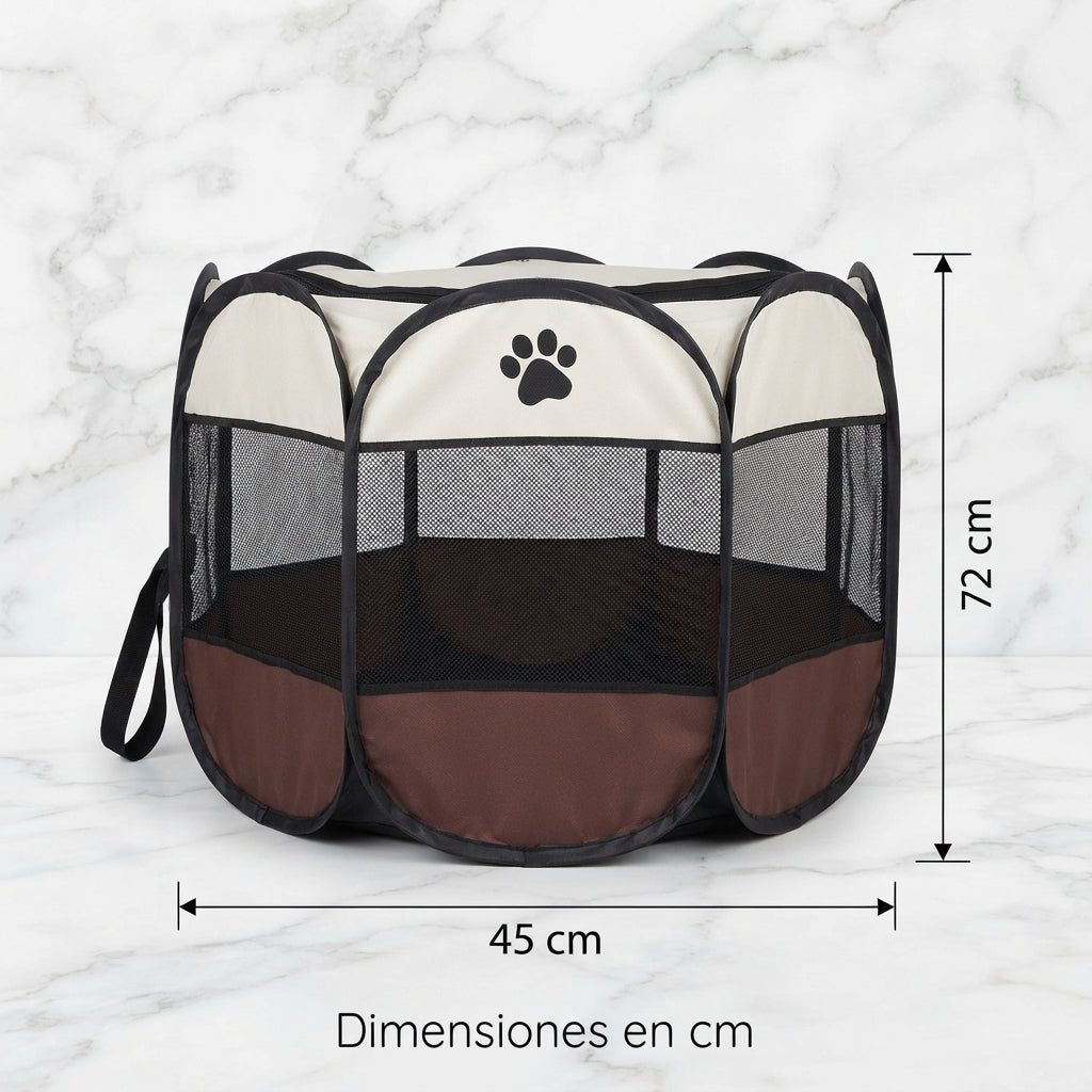 Parque Plegable Octogonal para Perros y Gatos - Tienda de Campaña y Valla Transpirable para Mascotas