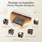 Casa de Ratán para Gatos de 2 Niveles con Cueva y Plataforma