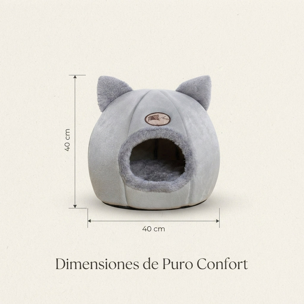 Cama Cueva Cerrada de Invierno para Gatos - Cesta Nido Acolchada