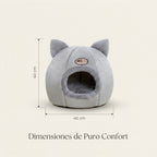 Cama Cueva Cerrada de Invierno para Gatos - Cesta Nido Acolchada
