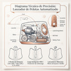 Lanzador Automático de Pelotas de Tenis para Perros – 3 Distancias Ajustables y Batería Recargable
