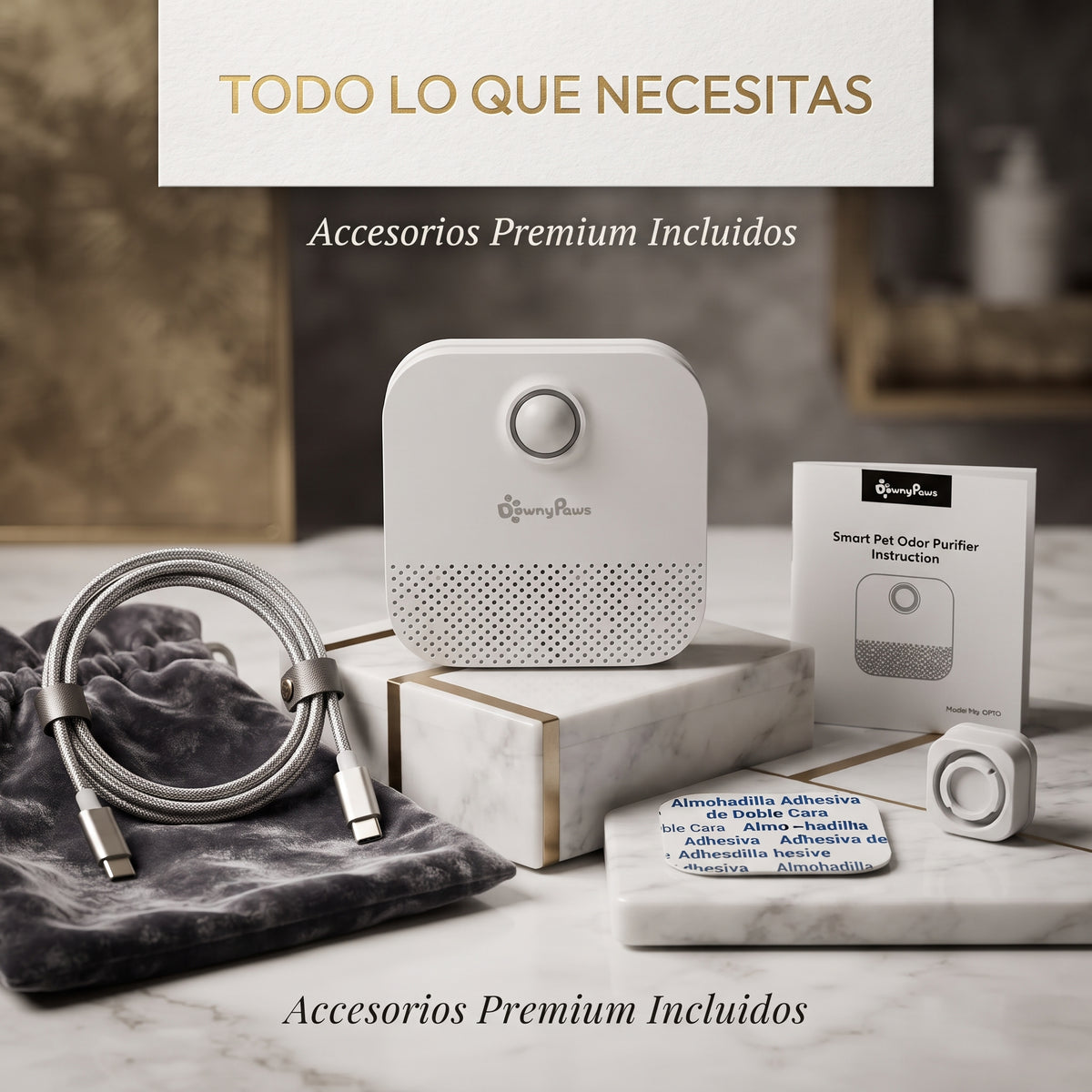 Purificador y Desodorizador Inteligente para Areneros de Gatos (4000 mAh) – Neutralizador de Olores y Polvo