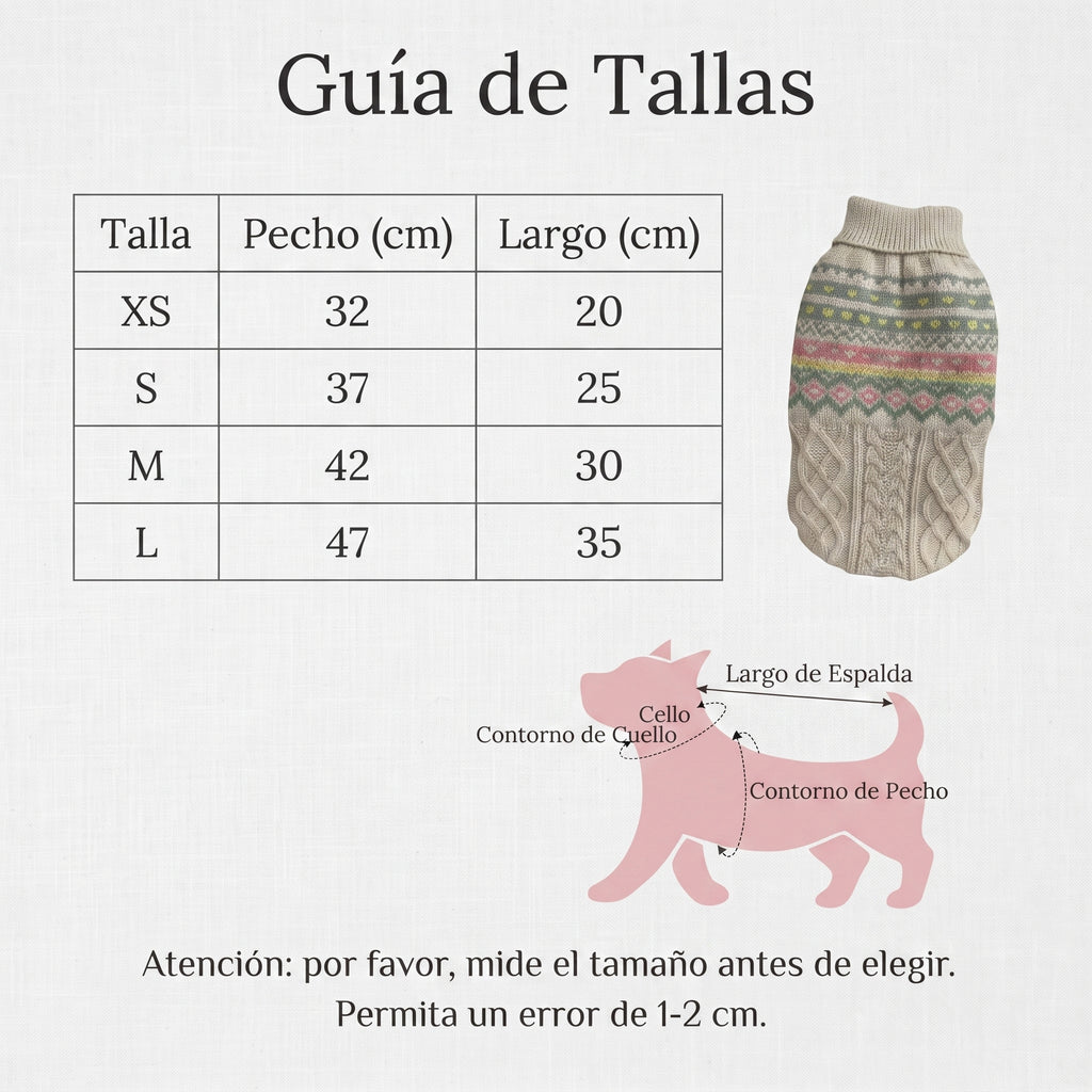 Jersey de Punto Vintage para Perros y Gatos – Suéter Cálido de Invierno con Estampado Jacquard Nórdico
