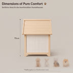 Caseta de Madera Maciza para Perros Pequeños y Gatos – Casa Refugio de Interior y Exterior con Tejado a Dos Aguas