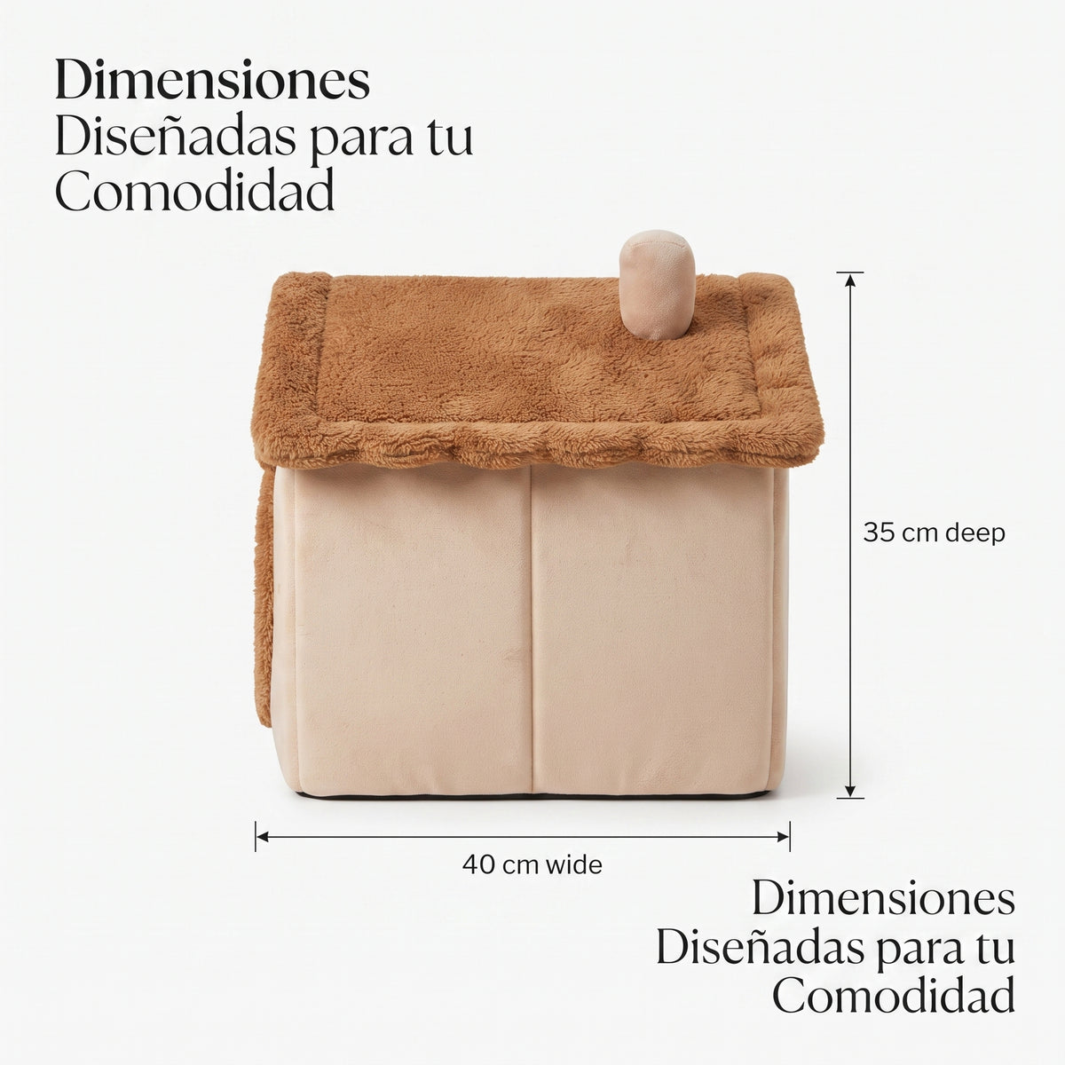 Casita Cueva Térmica 2 en 1 para Perros Pequeños y Gatos – Cama Nido Plegable y Lavable de Felpa
