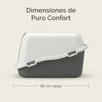 Arenero Cerrado Grande para Gatos – Bandeja Sanitaria con Puerta Abatible, Filtro Antiolor y Cubierta Desmontable (57 x 39 x 35 cm)