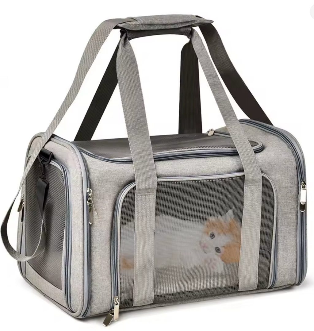 Bolsa de Transporte Homologada para Mascotas – Transportín Transpirable para Perros y Gatos (Cabina de Avión, Tren y Coche)