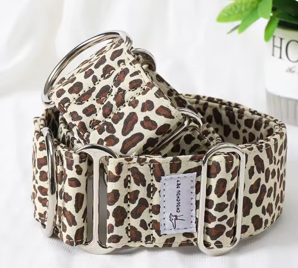 Collar Martingale Ancho Antiescape para Galgos, Whippets y Perros – Algodón Suave con Estampados Exclusivos
