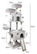 Árbol Rascador Multinivel para Gatos – Torre de Actividades con Cuevas, Hamaca, Escalera de Sisal y Miradores Acolchados