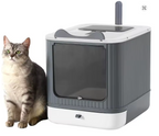 Arenero Cerrado para Gatos con Cajón Deslizante – Bandeja Sanitaria con Doble Entrada/Salida Antisalpicaduras y Pala Higiénica