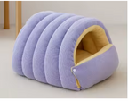 Cama Cueva Térmica de Pana para Gatos y Perros Pequeños – Nido Acolchado Antiansiedad con Cojín Extraíble y Lavable