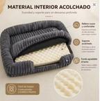 Cama Sofá Ortopédica Antiestrés para Perros y Gatos – Colchón Ergonómico de Pana Acolchada con Funda Extraíble y Lavable