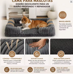 Cama Sofá Ortopédica Antiestrés para Perros y Gatos – Colchón Ergonómico de Pana Acolchada con Funda Extraíble y Lavable