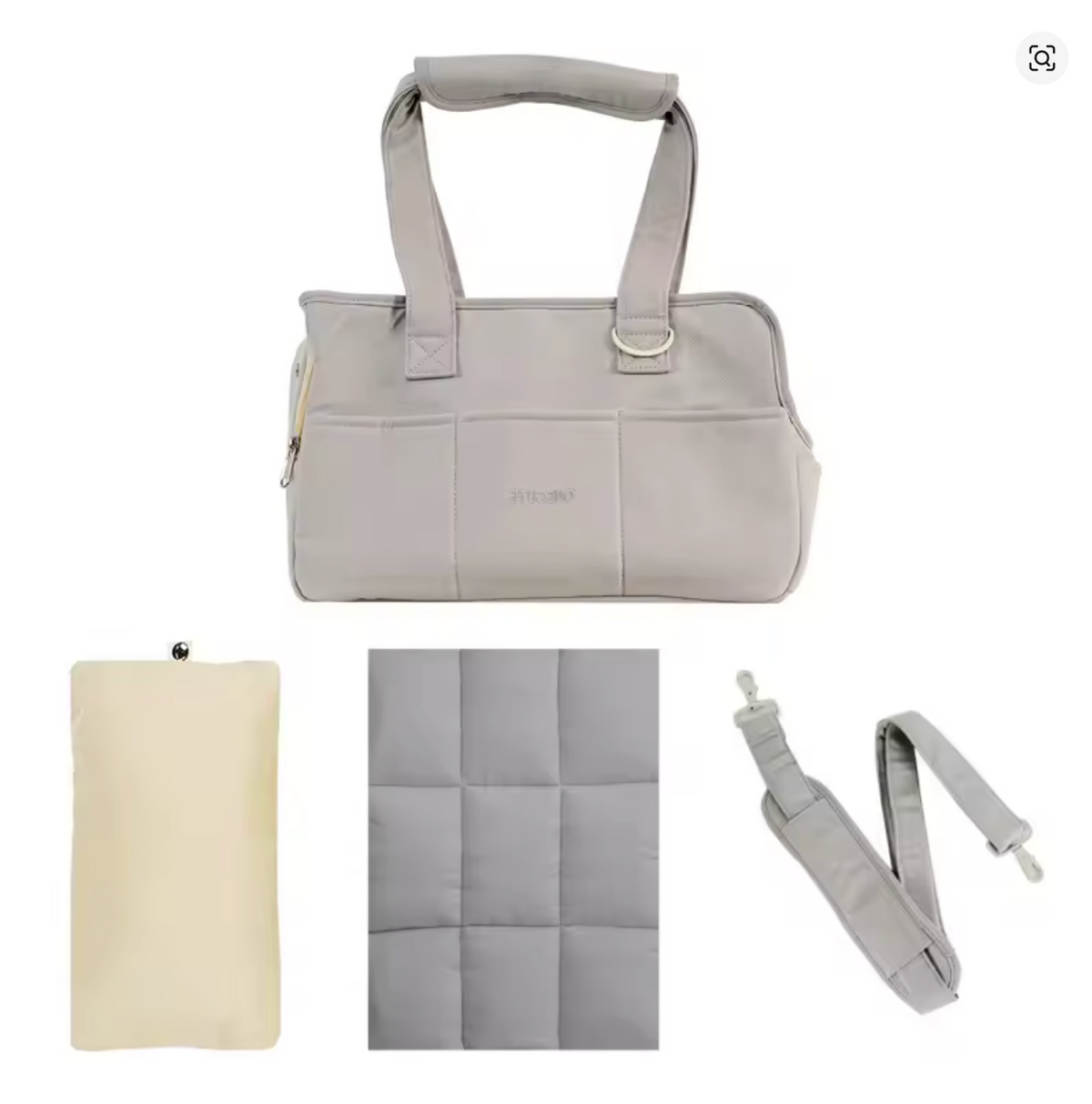 Bolso Transportín Vintage de Algodón Acolchado con Base Rígida | CloudTote