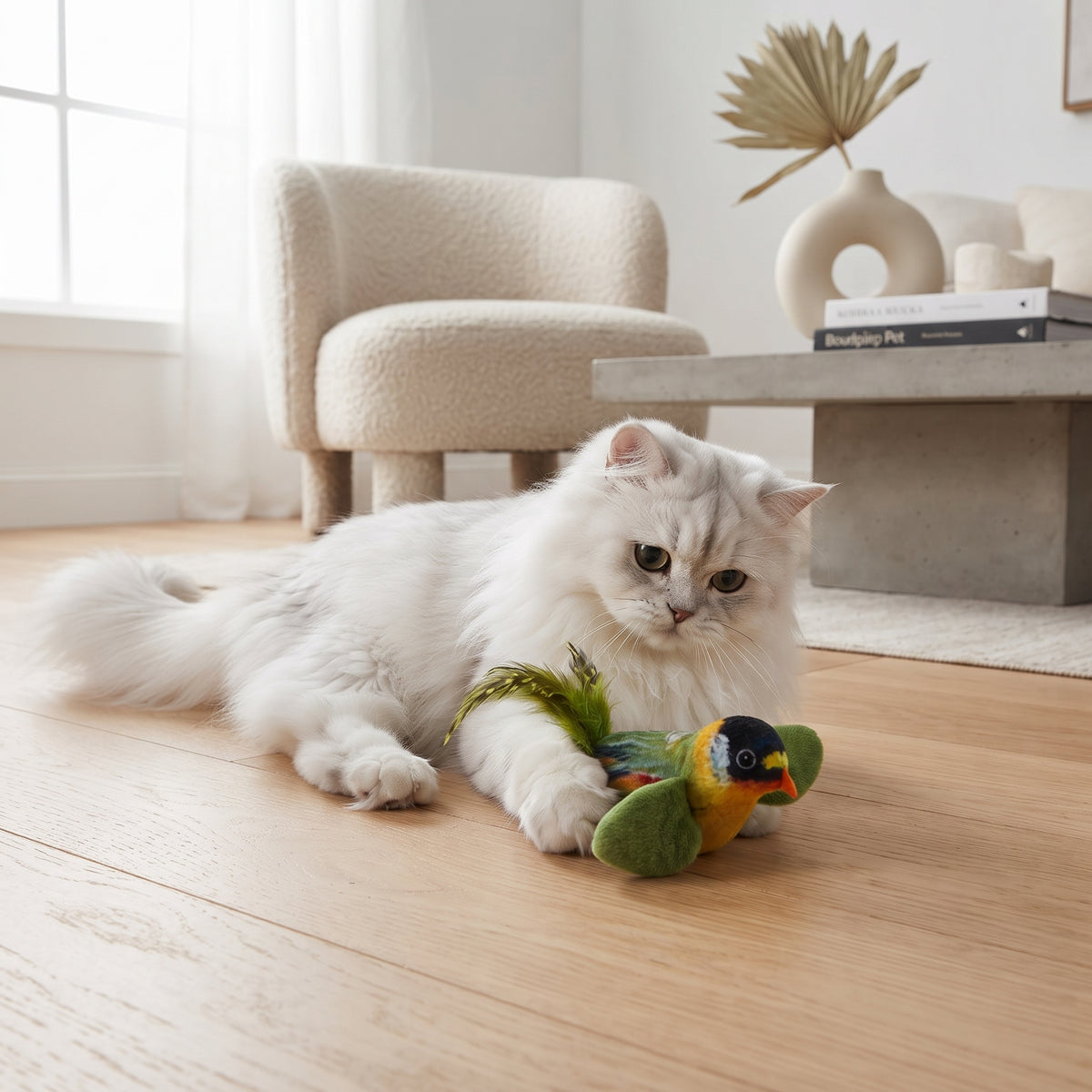 Pájaro Interactivo con Sonido para Gatos – Juguete de Peluche