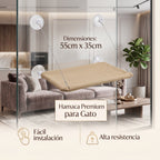 Hamaca Colgante de Ventana para Gatos | Cama Flotante y Asiento de Sol (Soporta hasta 20 kg)