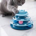 Torre Interactiva de 4 Niveles con Bolas y Pluma para Gatos | The Paws Boutique
