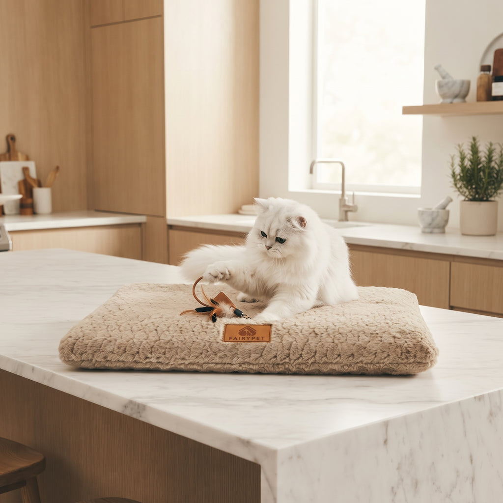 Cama Ortopédica para Perros de Espuma – Funda de Pelo Suave Desenfundable e Impermeable