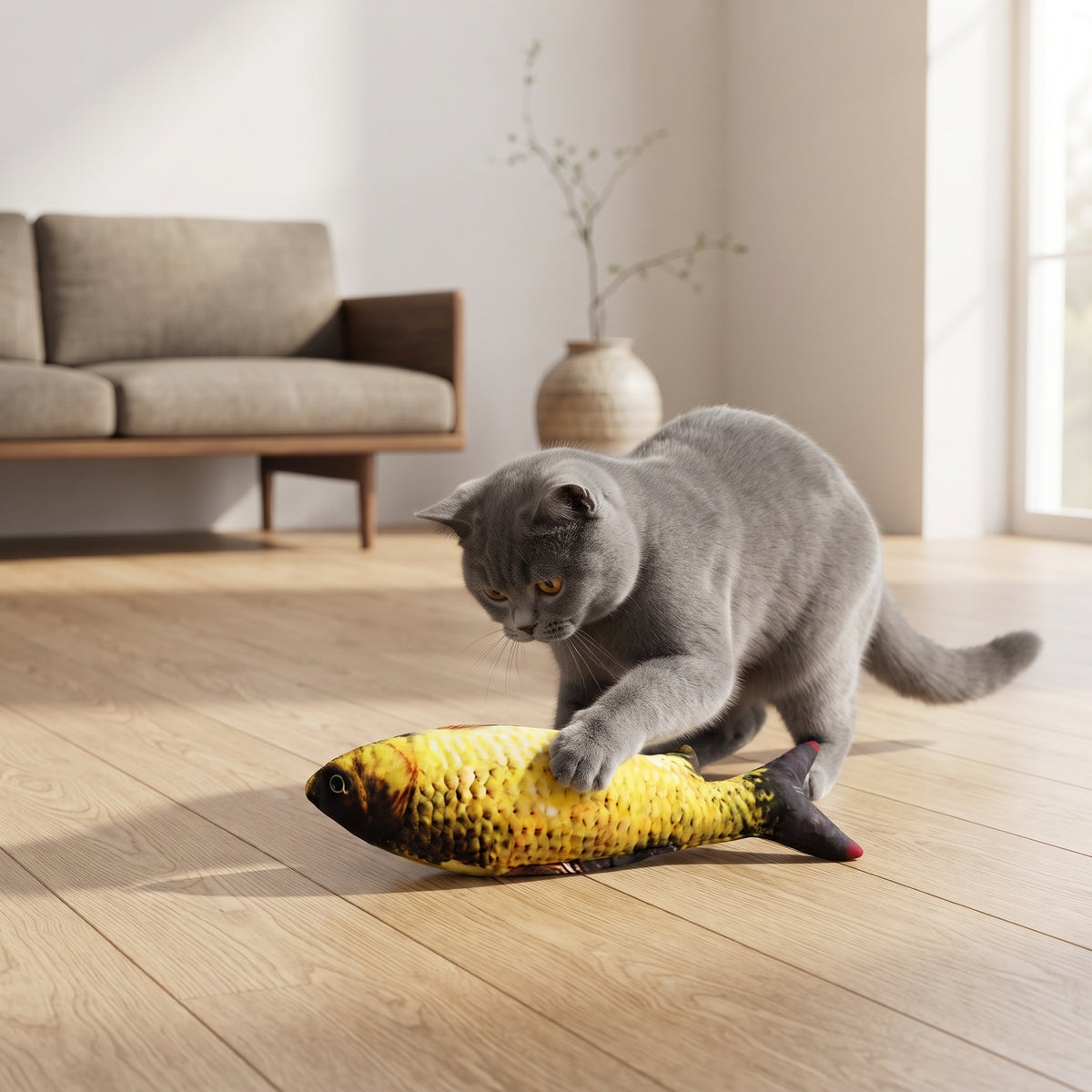 Peluche Pez Interactivo con Catnip para Gatos | Juguete Realista 3D