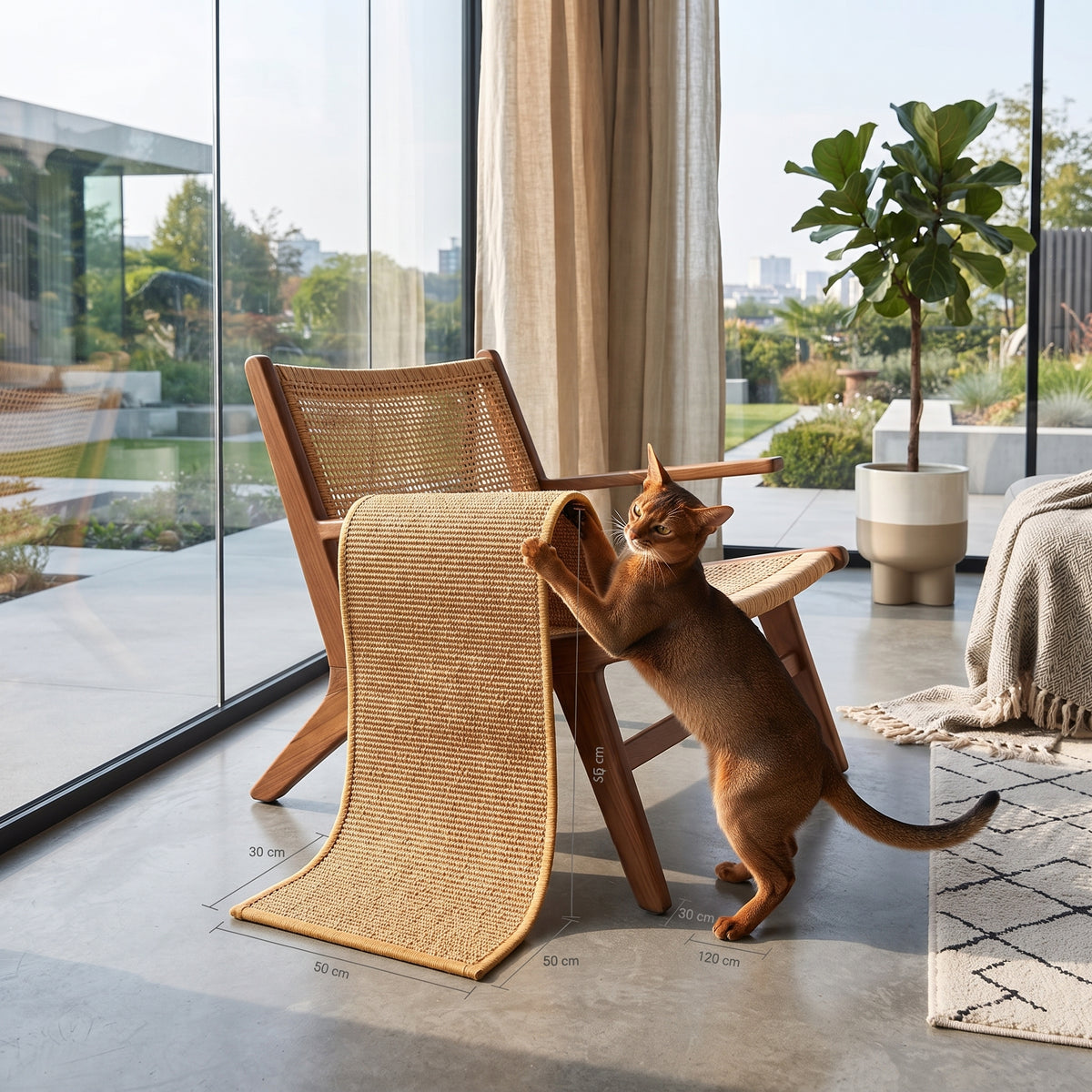 Alfombra Rascador de Sisal Natural para Gatos | Protector de Muebles