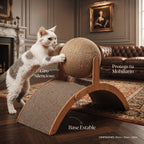 Rascador Giratorio de Sisal y Madera para Gatos | Diseño Estético 2 en 1