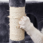 Árbol Rascador Multinivel para Gatos – Torre de Actividades con Cuevas, Hamaca, Escalera de Sisal y Miradores Acolchados