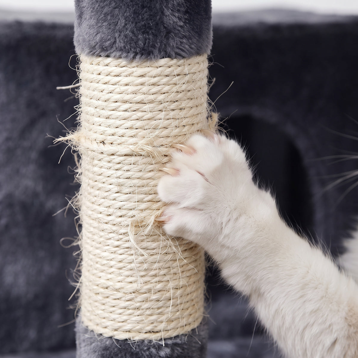 Árbol Rascador Multinivel para Gatos – Torre de Actividades con Cuevas, Hamaca, Escalera de Sisal y Miradores Acolchados