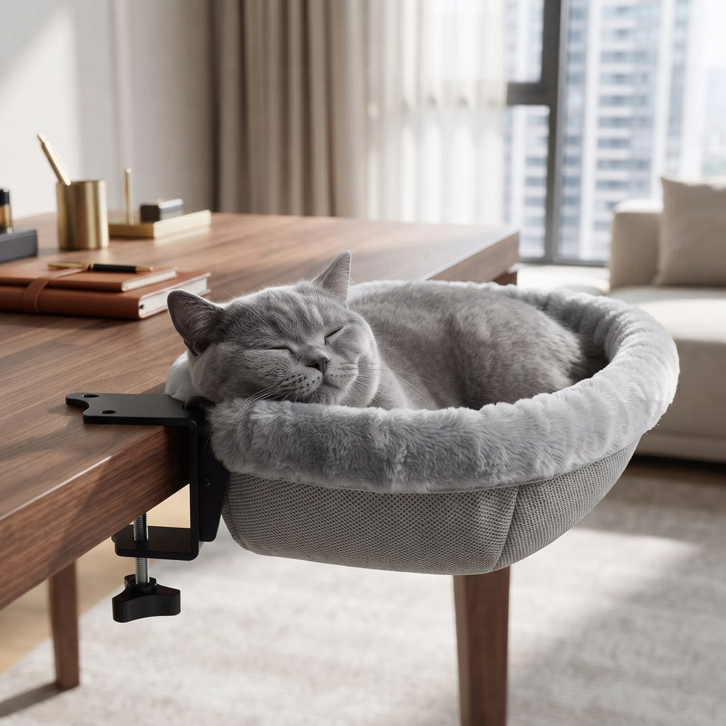 Cama Plegable de Escritorio para Gatos - Hamaca Ahorra Espacio