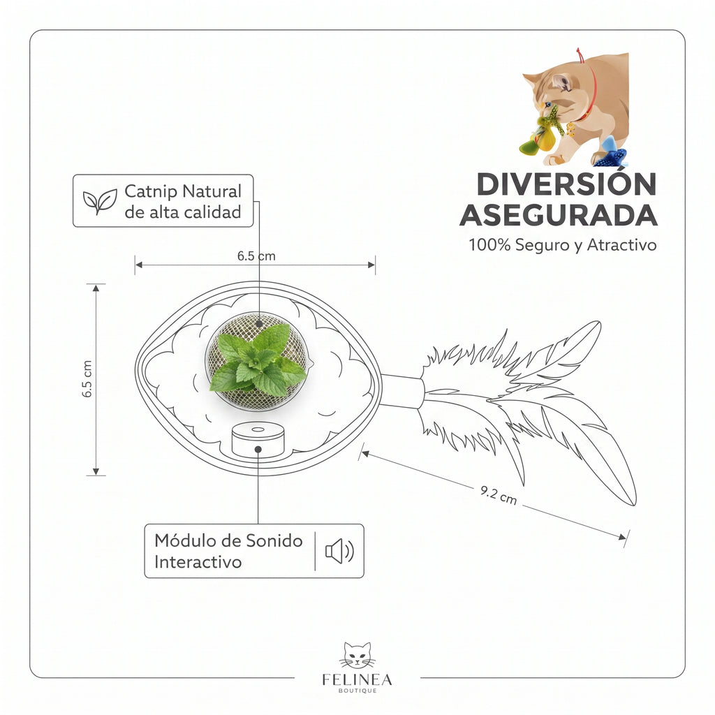 Pájaro Interactivo con Sonido para Gatos – Juguete de Peluche