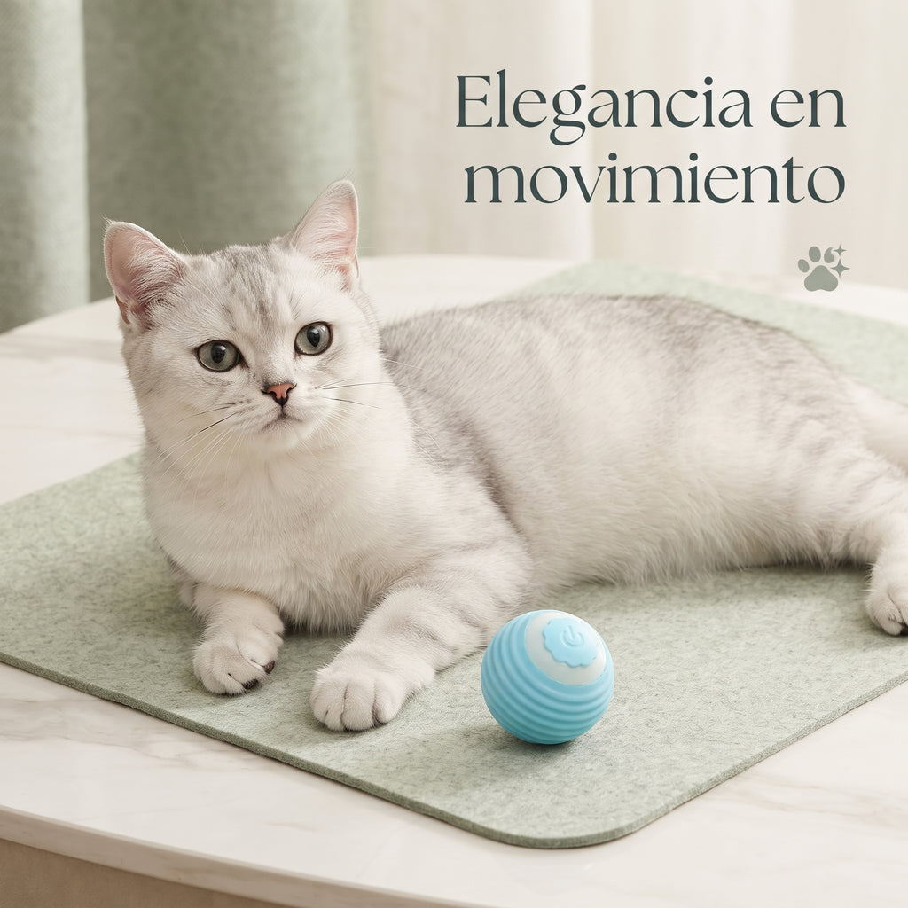 Pelota Interactiva Inteligente para Gatos – Juguete Rodante Automático con Sensor de Obstáculos y Recarga USB