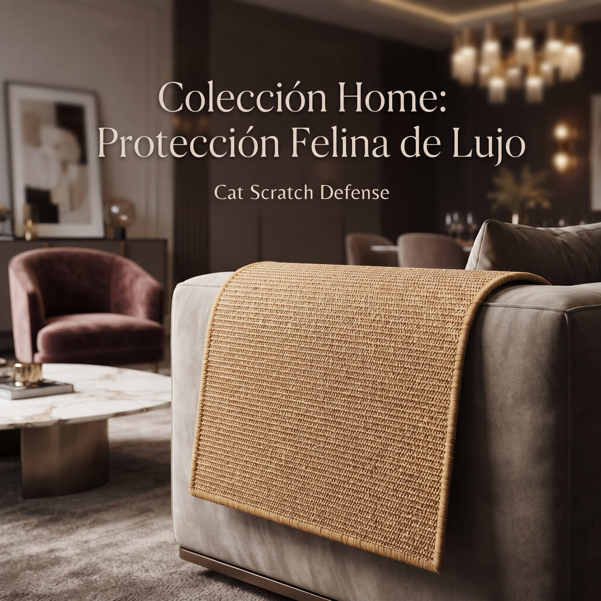 Alfombra Rascador de Sisal Natural para Gatos | Protector de Muebles